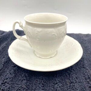 Bernadotte 6oz Embossed Pattern Tea Cup & Sauce